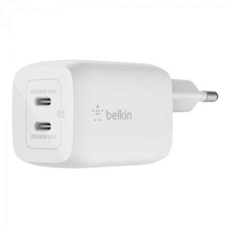 Belkin 65W dual napájací adaptér biely WCH013vfWH