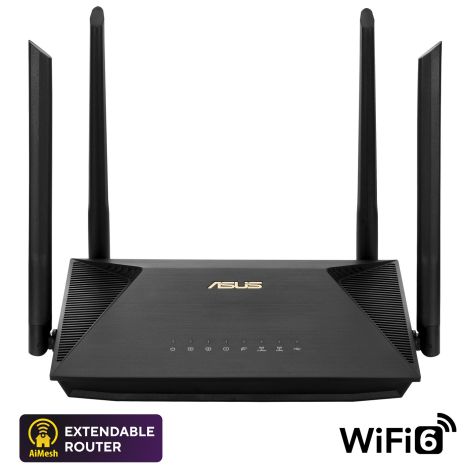 ASUS RT-AX53U (AX1800) WiFi 6 Extendable Router, 4G/5G Router replacement, AiMesh 90IG06P0-MO3510