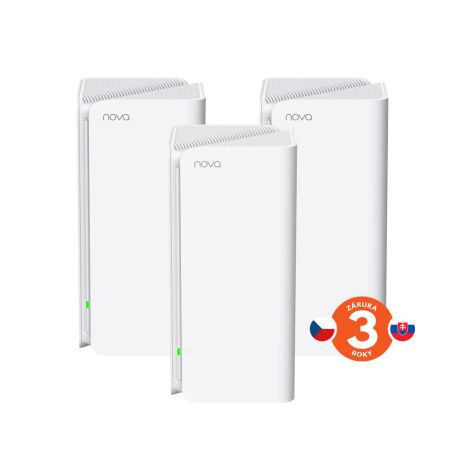 Tenda Nova MX15 Pro (3-pack) WiFi 6 AX5400 Mesh Gigabit systém, 9x GLAN/GWAN, WPA3, VPN, SK app 75012010