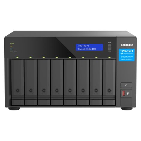 QNAP TVS-h874-i7-32G (12core (i7), ZFS, 32GB RAM, 8x SATA, 2x M.2 NVMe, 2x PCIe, 2x 2,5GbE, HDMI 4K) TVS-h874-i7-32G