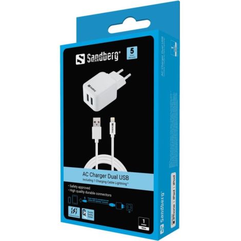 Sandberg AC Charger EU Lightning 2.4A 441-03