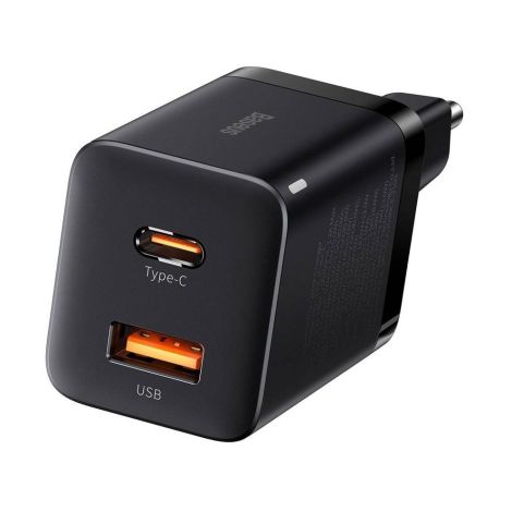 Baseus CCSUPP-E01 Super Si Quick Nabíjačka USB + USB-C 30W Black 6953156206342