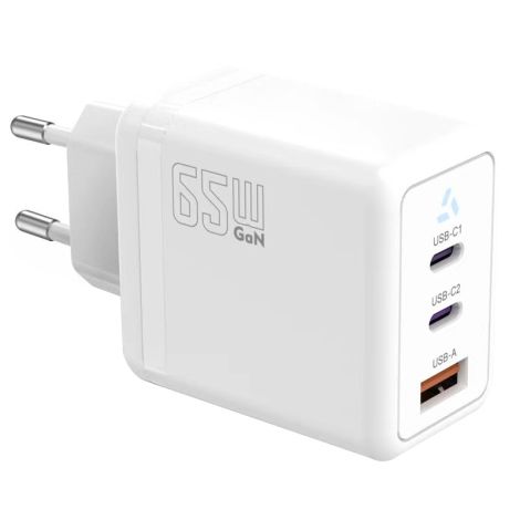 TB Touch 65W GaN Power Adapter, 2x USB C + USB A AZTBXUL3USB65WW