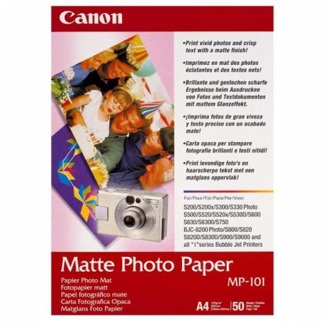 Canon Matte Photo Paper, MP-101 A4, foto papier, matný, 7981A005, biely, A4, 170 g/m2, 50 ks, atramentový