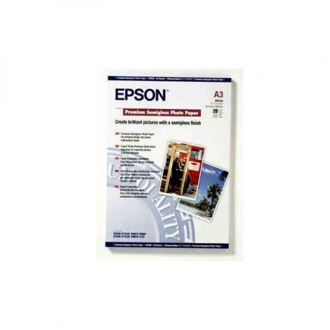 Epson Premium Semigloss Photo Paper, C13S041334, foto papier, pololesklý, biely, Stylus Photo 1290, 2100, A3, 251 g/m2, 20 ks, a