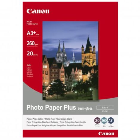 Canon Photo Paper Plus Semi-Glossy, SG-201 A3+, foto papier, pololesklý, saténový typ 1686B032, biely, A3+, 13x19", 260 g/m2, 20