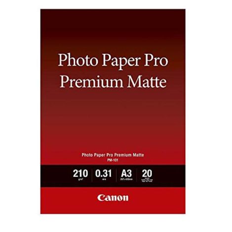 Canon Photo paper premium matte, PM-101, foto papier, matný, 8657B006, biely, A3, 210 g/m2, 20 ks, atramentový