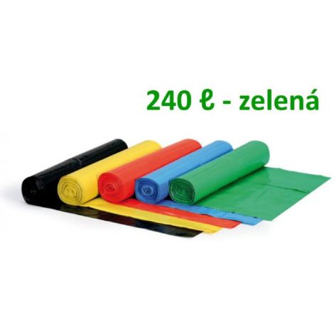 Vrece 240 ℓ 80 mic. 100 x 125 cm, HDPE zelené (1ks)