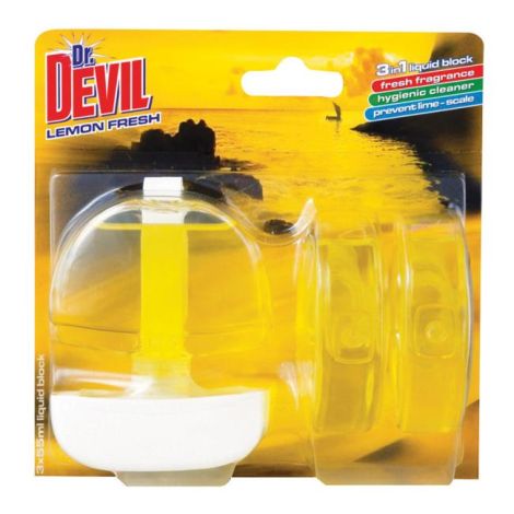 Dr. Devil závesný WC gél 3 x 55 ml - Lemon Fresh