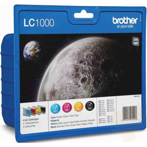 Cartridge Brother LC1000 VALBP, CMYK, štvorbalenie, multipack, originál