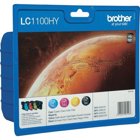 Cartridge Brother LC1100HY VALBP, CMYK, štvorbalenie, multipack, originál