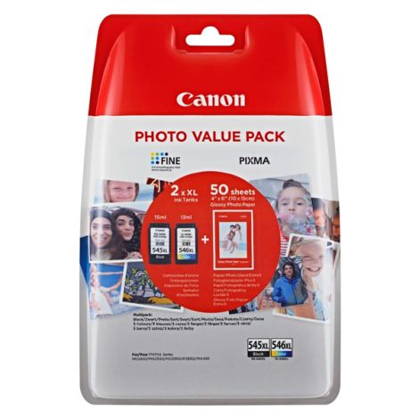 Cartridge Canon PG-545XL + CL-546XL + GP-501, 8286B011, multipack, originál