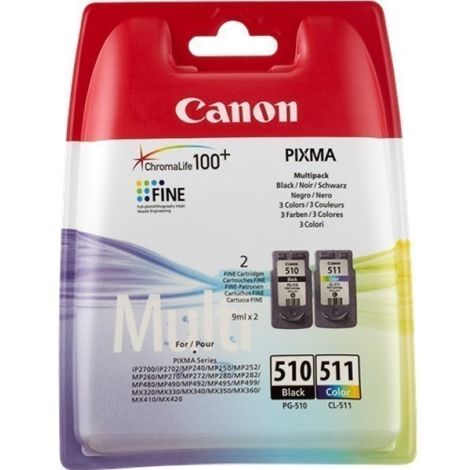 Cartridge Canon PG-510 + CL-511, 2970B010, dvojbalenie, multipack, originál