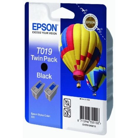 Cartridge Epson T019, dvojbalenie, čierna (black), originál