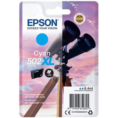 Cartridge Epson 502 XL, C13T02W24010, azúrová (cyan), originál