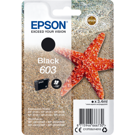 Cartridge Epson 603, C13T03U14010, čierna (black), originál