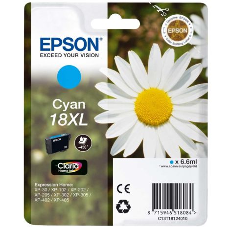 Cartridge Epson T1812 (18XL), C13T18124012, azúrová (cyan), originál