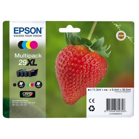 Cartridge Epson T2996 (29XL), C13T29964012, CMYK, 4-pack, multipack, originál