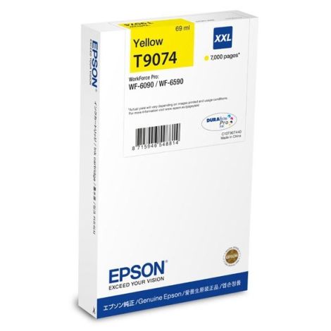 Cartridge Epson T9074, žltá (yellow), originál