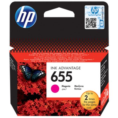 Cartridge HP 655 (CZ111AE), purpurová (magenta), originál