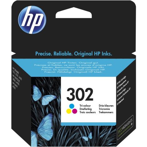 Cartridge HP 302 (F6U65AE), farebná (tricolor), originál