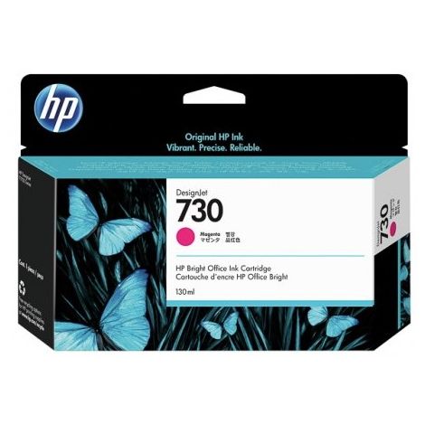 Cartridge HP 730, P2V63A, purpurová (magenta), originál