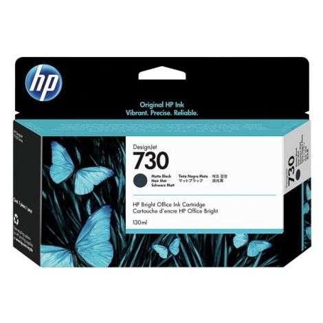 Cartridge HP 730, P2V65A, matná čierna (matte black), originál