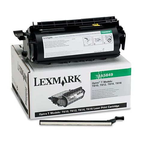 Toner Lexmark 12A5849 (T610, T612, T614), pre tlač etikiet, čierna (black), originál