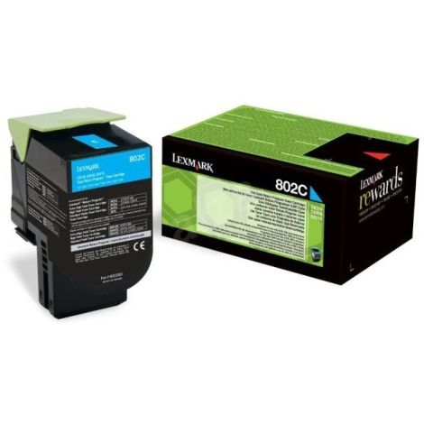 Toner Lexmark 802C, 80C20C0 (CX310, CX410, CX510), azúrová (cyan), originál