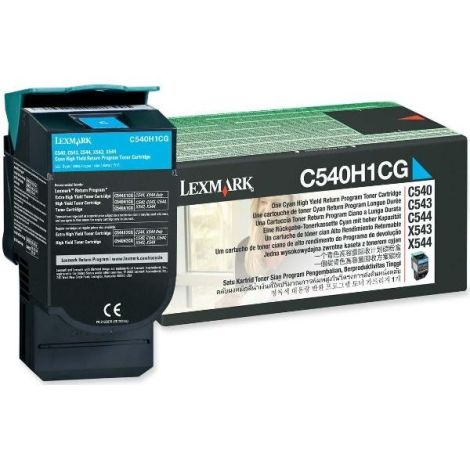 Toner Lexmark C540H1CG (C540, C543, C544, X543, X544), azúrová (cyan), originál