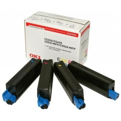 Toner OKI 42403006 (C5250, C5450, C5500, C5510, C5540), CMYK, štvorbalenie, multipack, originál